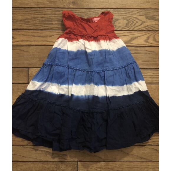 Isaac Mizrahi Red White Blue Tie Dye Dress 2-3 - Picture 3 of 3